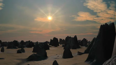 Sunrise in the desert Stock Footage 32704207