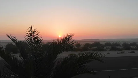 Sunrise in the Desert Highway Stock Footage 130070504