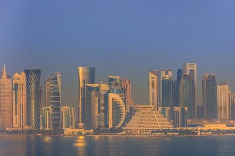 Sunrise in Doha. Qatar Stock Photos