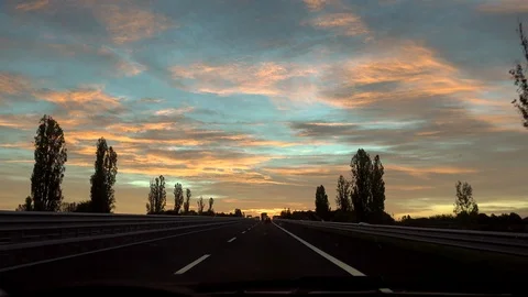 Sunrise driving Stock Footage 97728183