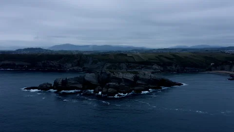 Sunrise drone hyperlapse of Cliffs and Ocean in Spain 4K Stock Footage 137709602