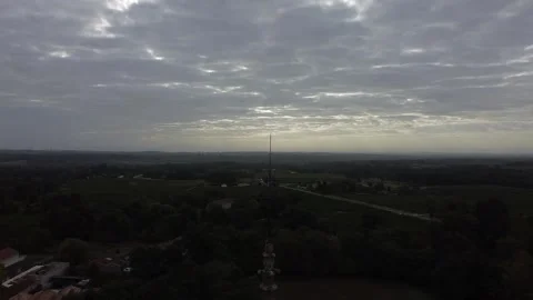 Sunrise Drone Over French Fields Cinematic Golden Ligh Stock Footage 331661411