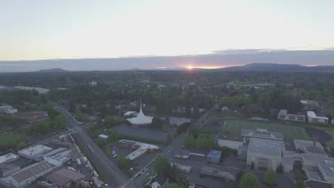 Sunrise Drone Quiet Town Static Shot Stockbeeldmateriaal 139159012