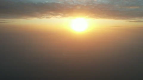 Sunrise Drone Through Clouds Stock Footage 224102695