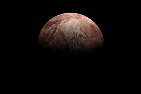 Sunrise in dwarf planet Makemake in the outer space. 3d render Stock Illustration