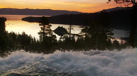 Sunrise at Eagle Falls, Emerald Bay 스톡 동영상 8564404