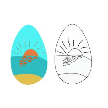 Sunrise egg coloring Иллюстрация