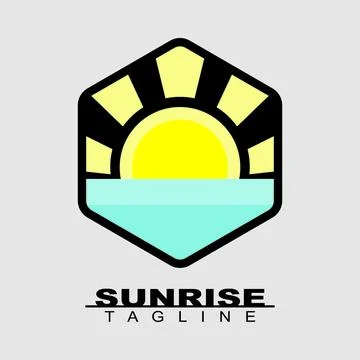 Sunrise emblem logo Illustrazione stock