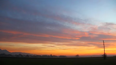 Sunrise in the fields and some people early walking among Stock Footage 164748654
