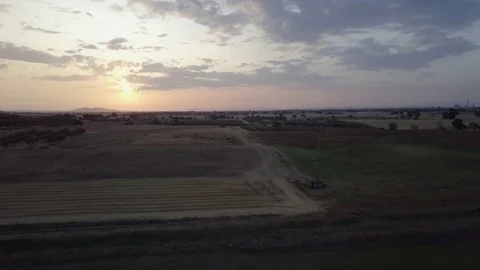 Sunrise on the fields7 Video stock 84736398