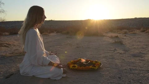 Sunrise Fire Ceremony Stock Footage 241937618