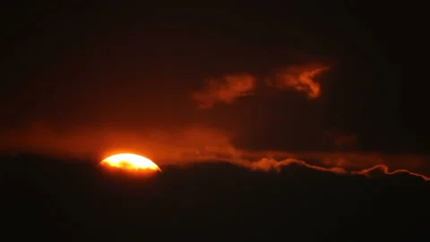 Sunrise in fluffy clouds Stock Footage 99626625