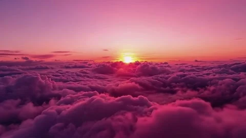 Sunrise Fly Above The Clouds Calm Meditation Stock Footage 286132672