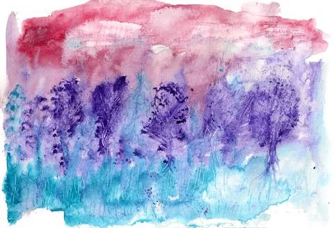 Sunrise in forest Stock Illustration