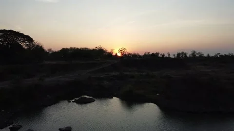 Sunrise on the former exploration Video stock 205427125