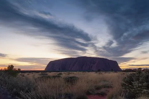 Sunrise forming at the Red Centre, Ayers Rock, Northern Territory, Australia. Stock Photos