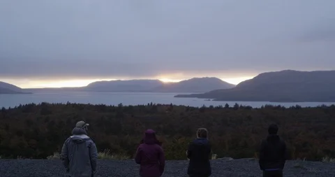Sunrise with friends Stock Footage 90079486