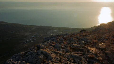Sunrise at Galilee - Drone Stock Footage