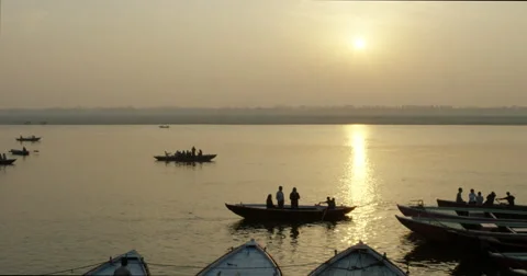 Sunrise at Ganges Stock Footage 59892968