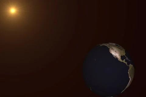 Sunrise globe earth animation background Stock Footage 195107349