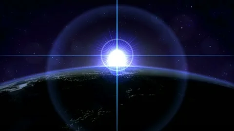 Sunrise on globe Stock Footage 12089879