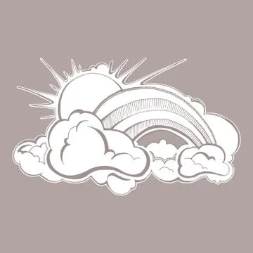 Sunrise hand drawing Stock Illustration