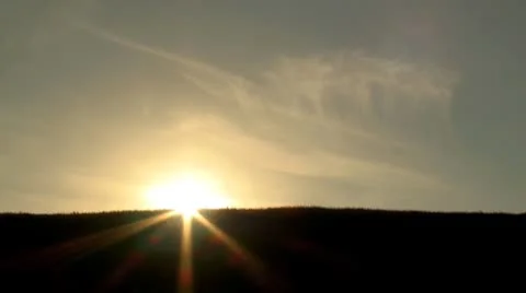 Sunrise at the hill top in time lapse Stock Footage