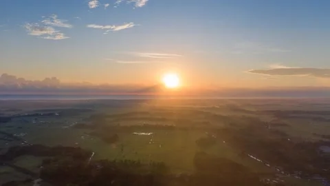 Sunrise at horizon Stock Footage 140038223