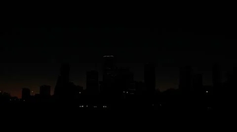 Sunrise in Houston Skyline Stock Footage