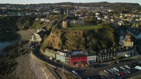 Sunrise in Howth Harbour, one of the north part of Dublin Stock Footage 166625696