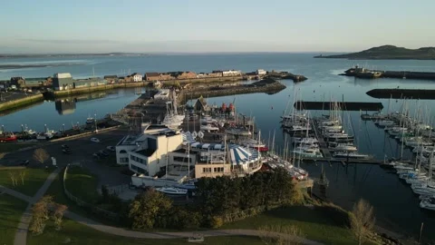 Sunrise in Howth Harbour, one of the north part of Dublin Stock Footage 166625718