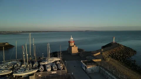 "Sunrise in Howth Harbour, one of the north part of Dublin" Stock Footage 166625748
