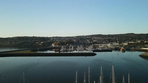 Sunrise in Howth Harbour, one of the north part of Dublin Stock Footage 166625983