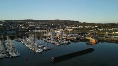 Sunrise in Howth Harbour, one of the north part of Dublin Stock Footage 166626075