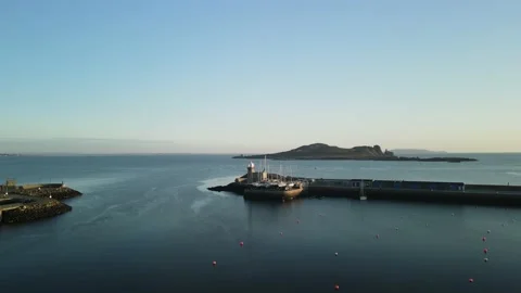 Sunrise in Howth Harbour, one of the north part of Dublin Stock Footage 166626136