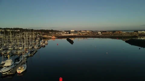 Sunrise in Howth Harbour, one of the north part of Dublin Stock Footage 166626196