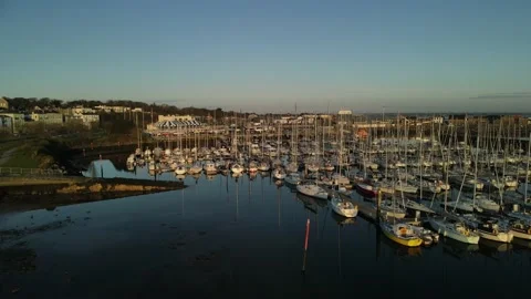 Sunrise in Howth Harbour, one of the north part of Dublin Stock Footage 166626328