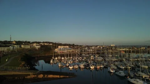 Sunrise in Howth Harbour, one of the north part of Dublin Stock Footage 166626361