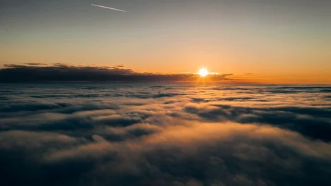 Sunrise hyperlapse above clouds Stock Footage 109542176