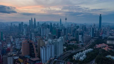 Sunrise hyperlapse cityscape Stock Footage 140035556