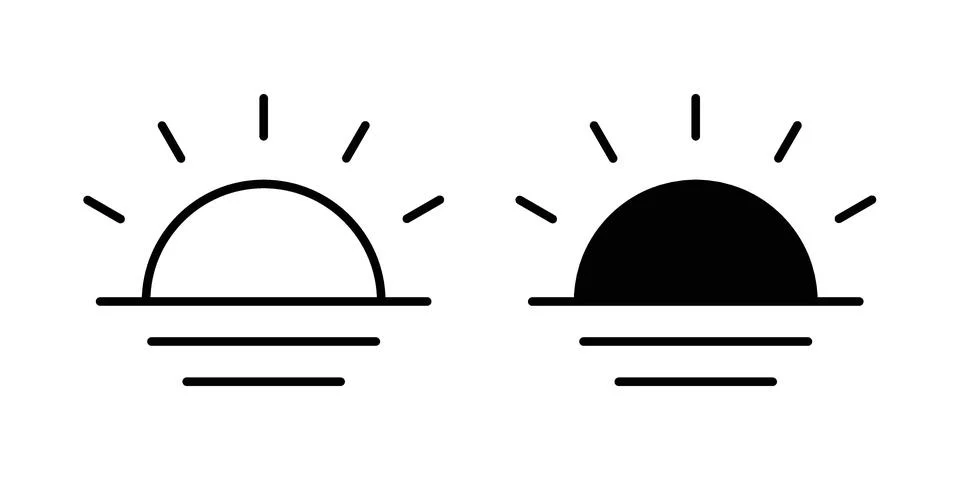 Sunrise icon vector design illustrations Illustrazione stock
