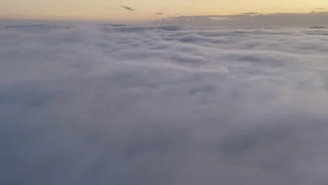 Sunrise Illuminates a Thick Layer of Fog in Oregon Stock Footage 320322969