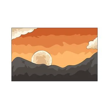 Sunrise illustration Ilustração Stock