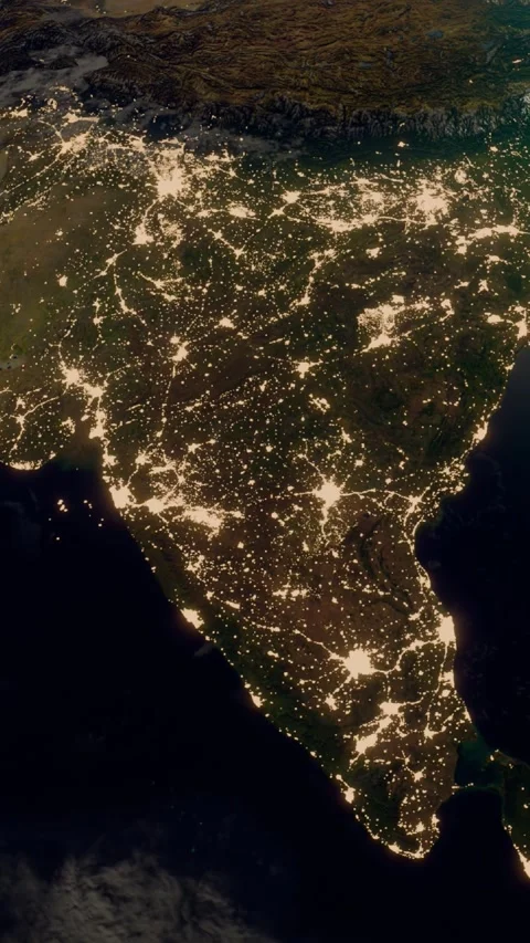 Sunrise in India from space Video stock 318312369