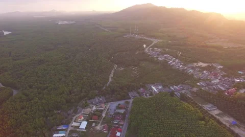 Sunrise on islands in Phang Nga gulf Stock Footage