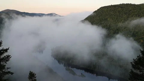 Sunrise on the Jacques Cartier River Stock Footage 259715544