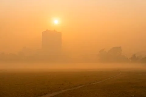 Sunrise at Kolkata. Stock Photos