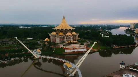 Sunrise in Kuching Stock Footage 141171091