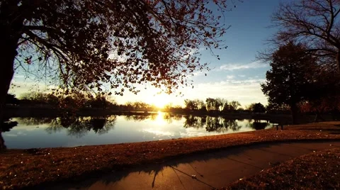 Sunrise at the lake 04 Stock-Footage 44371519
