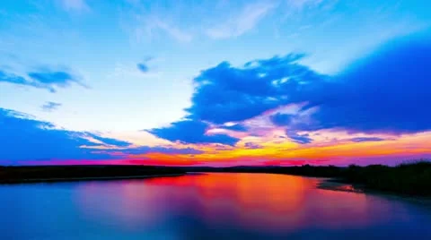Sunrise at the lake Stock Footage